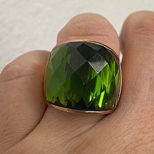 Bronze Milor Italy Green faced crystal ring size 8 3/4